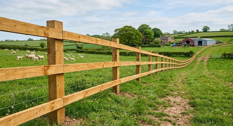 Wooden Farm Fence Installation in Roseville, CA