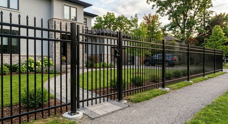 Black Metal Fence Installation in Alpharetta, GA
