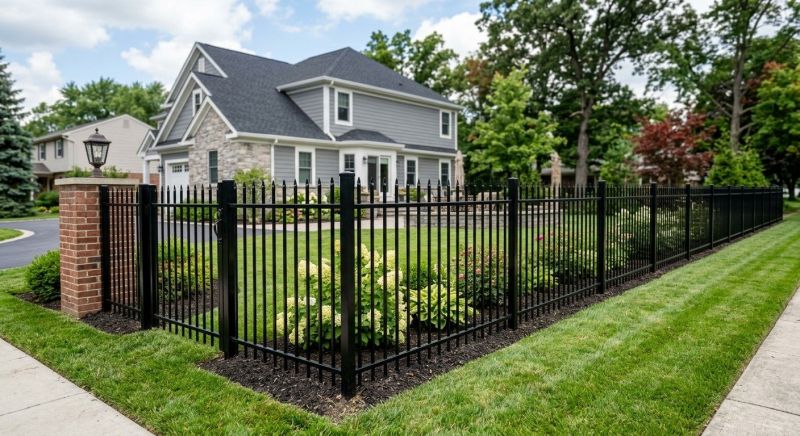 Black Metal Fence Installation in Kansas City, MO