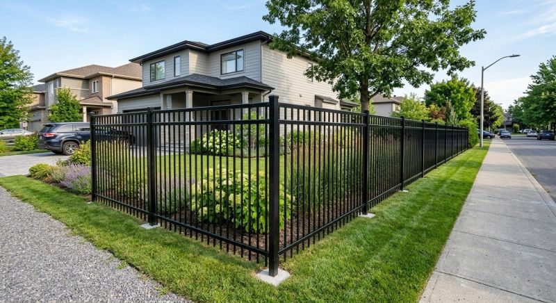 Black Metal Fence Installation in Grand Rapids, MI