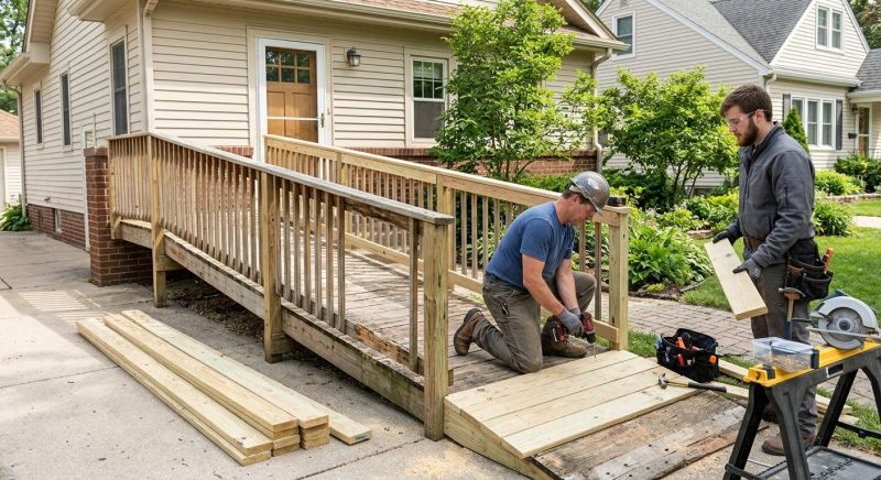 Hardwood Ramp Installation in Conroe, TX