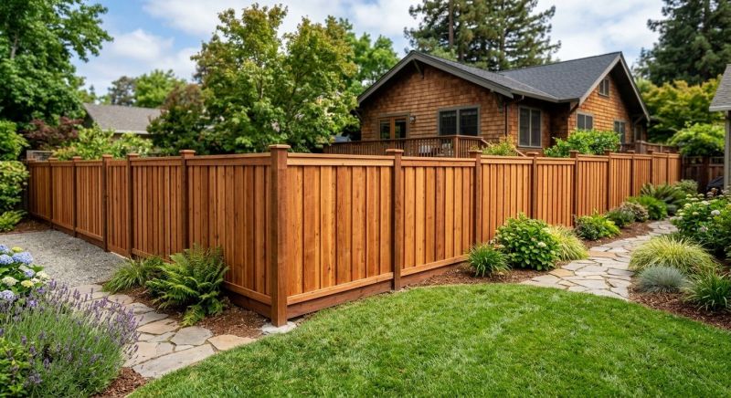 Redwood Fence Installation in Roseville, CA