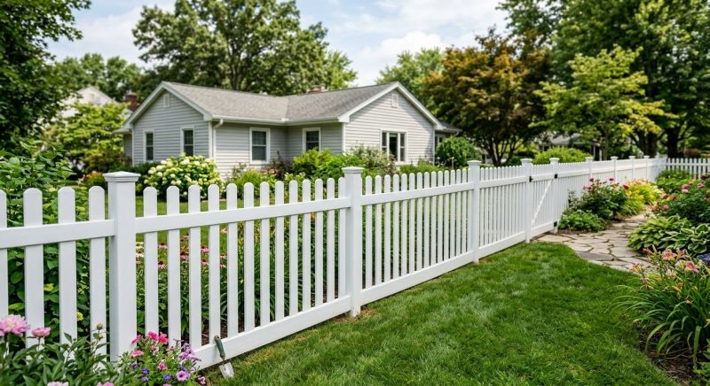 White Pvc Fence Installation in Pearland, TX